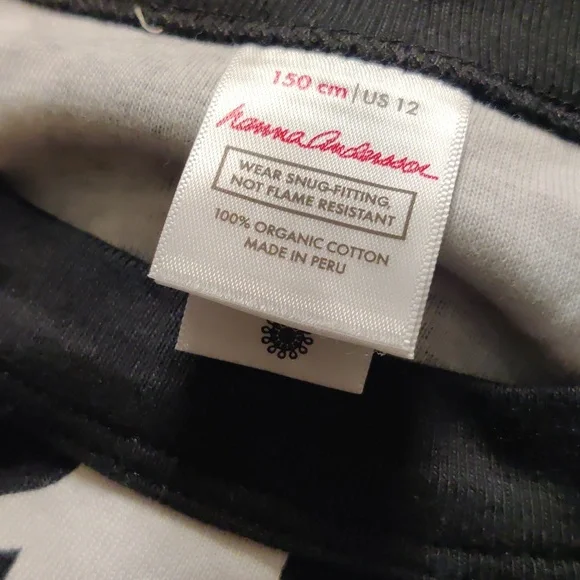 Hanna Andersson Black and White Halloween Ghost Pajama Set 150 cm /12 - Picture 4 of 5